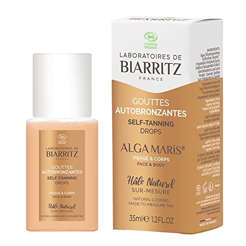 Laboratoires de Biarritz – Selbstbräunende Tropfen – Alga Maris® zertifiziert – ein hübscher natürlicher Schal – Gesicht und Körper – 35 ml