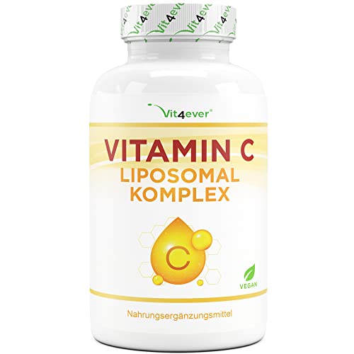 Liposomales Vitamin C - 240 vegane Kapseln - Premium: Hochdosiert mit 1000mg reinem Vitamin pro Tag - Besonders hohe Bioverfügbarkeit – Laborgeprüft