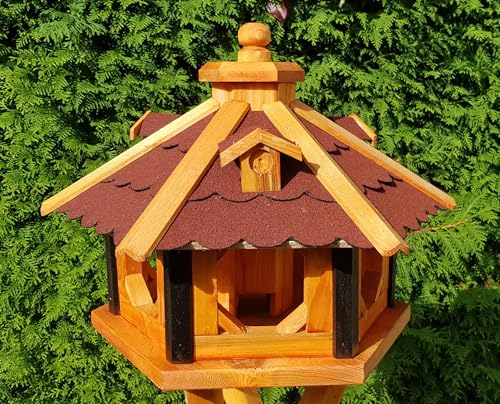 Vogelhaus aus Holz wetterfest (L ohne Ständer, Rot)