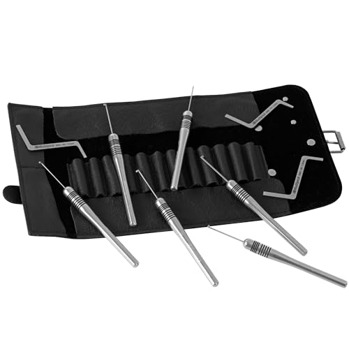 MULTIPICK G-PRO Profi Dietrich Set - [Optimierte Griff-Form] Made in Germany - Lockpick Tool, Schlösser knacken - Lock Picks inkl. Spanner - Schloss picking - Pick Set - Premium Lockpicking Kit