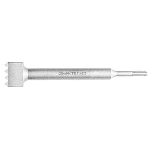 GRAPHITE SDS-Plus Meißel Erbsenschütze 40 x 40 mm, 16 Zähne, Länge 250 mm - Hochleistungsmeißel für effizientes Abtragen und Stemmen - Langlebig und zuverlässig