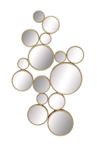 Deco Company CosmoLiving by Cosmopolitan 93751 Wandspiegel, groß, Metall, Kreise, 56 x 102 cm, goldfarben
