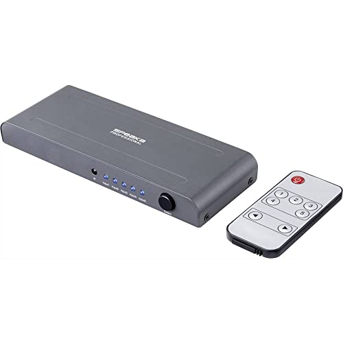 SpeaKa Professional SP-HSW-250 5 Port HDMI-Switch Ultra HD-fähig 3840 x 2160 Pixel