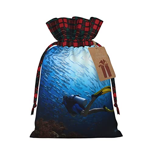 Diving Sport Geschenktüten mit Kordelzug, 2 Stück, für Weihnachtsgeschenke, Partydekoration