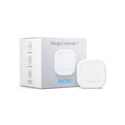 Aeotec Range Extender 7, Zwave Plus Repeater, Zwave Extender, Gen7, 700 Series, V2, with SmartStart and S2, Compatible with SmartThings, White, 2 Pack, EU Plug