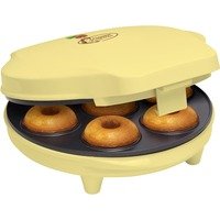 Bestron Donut Maker im Retro Design, Sweet Dreams, Antihaftbeschichtung, 700 Watt, Gelb
