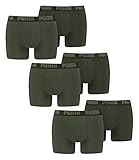 PUMA 6 er Pack Boxer Boxershorts Men Herren Unterhose Pant Unterwäsche, Farbe:038 - Green Melange, Bekleidungsgröße:L