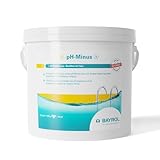 BAYROL e-pH-Minus Granulat 6 kg- senkt schnell & effektiv einen zu hohen pH Wert im Pool - einfache Dosierung direkt ins Wasser - enthält Dosierbecher - pH Senker - pH Regulierung Pool