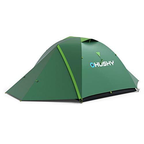 Husky Zelt Burton 2-3 für bis zu 3 Personen | Zelt für Trekking, Camping, Outdoor | Grün