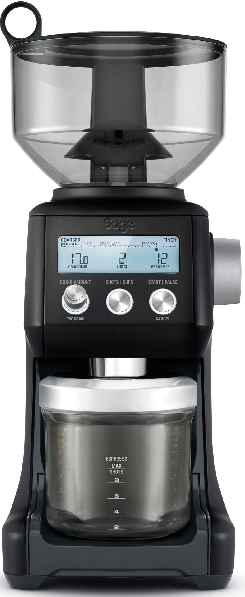 Sage Kaffeemühle "the Smart Grinder Pro SCG820BTR Black Truffle", 165 W, Kegelmahlwerk, 450 g Bohnenbehälter 2