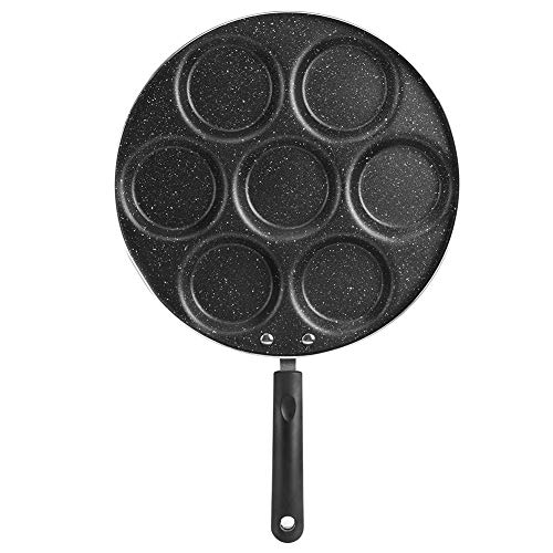 Bratpfanne, 7 Löcher Bratpfanne Antihaft-Spiegeleier Kochpfanne Aluminium-Mehrzweck-Pfannkuchen-Burger-Form Haushaltsküchengeschirr (18,5 x 11,8 x 1 Zoll)