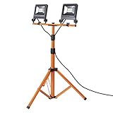 LEDVANCE LED Arbeitslicht, Leuchte für Außenanwendungen, Kaltweiß, Tripod-Ständer, LED Worklight, 2 x 30 Watt