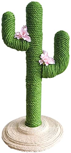 BAMBW Juteseil Kaktus Katzenbaum mit Blume, Katzenkletterrahmen für Kätzchen und ausgewachsene Katzen, 100 cm
