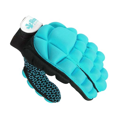 Reece Hockey Handschuh - Komfort Full Finger Handschuh - Silikonstollen für Besseren Griffe und Vollständigen Schutz - Linkshandschuh - Weiß - Größe M