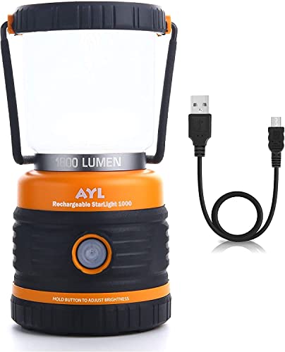 AYL Campinglampe Aufladbar - LED Campinglampe 1800 LM - 4 Lichtmodi Campinglampe 4400 mAh Power Bank - Nach IP44 Wasserfest - Perfekte Notfalllampe bei Naturereignissen