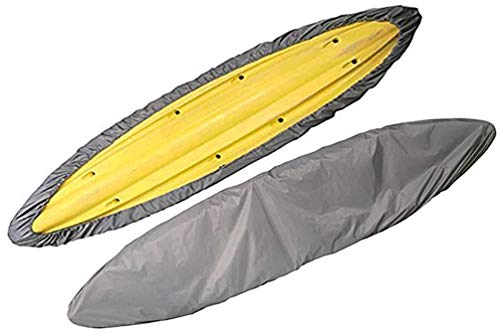 ELR Wasserdichte Kajakabdeckung, 210D Oxford Kajak Aufbewahrungstasche, UV-Schutz, Sonnenschutz, Outdoor-Abdeckungen für Angelboot/Kajak/Kanu (grau, 5,6–6 m)