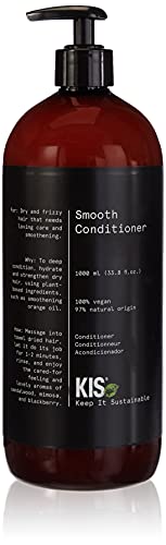 KIS Green Smooth - Conditioner - 1000ml - trockenes & krauses Haar - 100% Vegane Rezeptur - sulfatfrei - mit beruhigendem Orangenöl