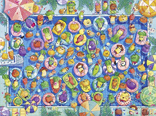 Pintoo Puzzle 1200 Teile für Erwachsene – CAT & CHAN Art Studio Colorful Summer Pool – Einfache Lagerung, eng ineinandergreifende Kunststoff-Puzzles, kein Kleber erforderlich [H2849]