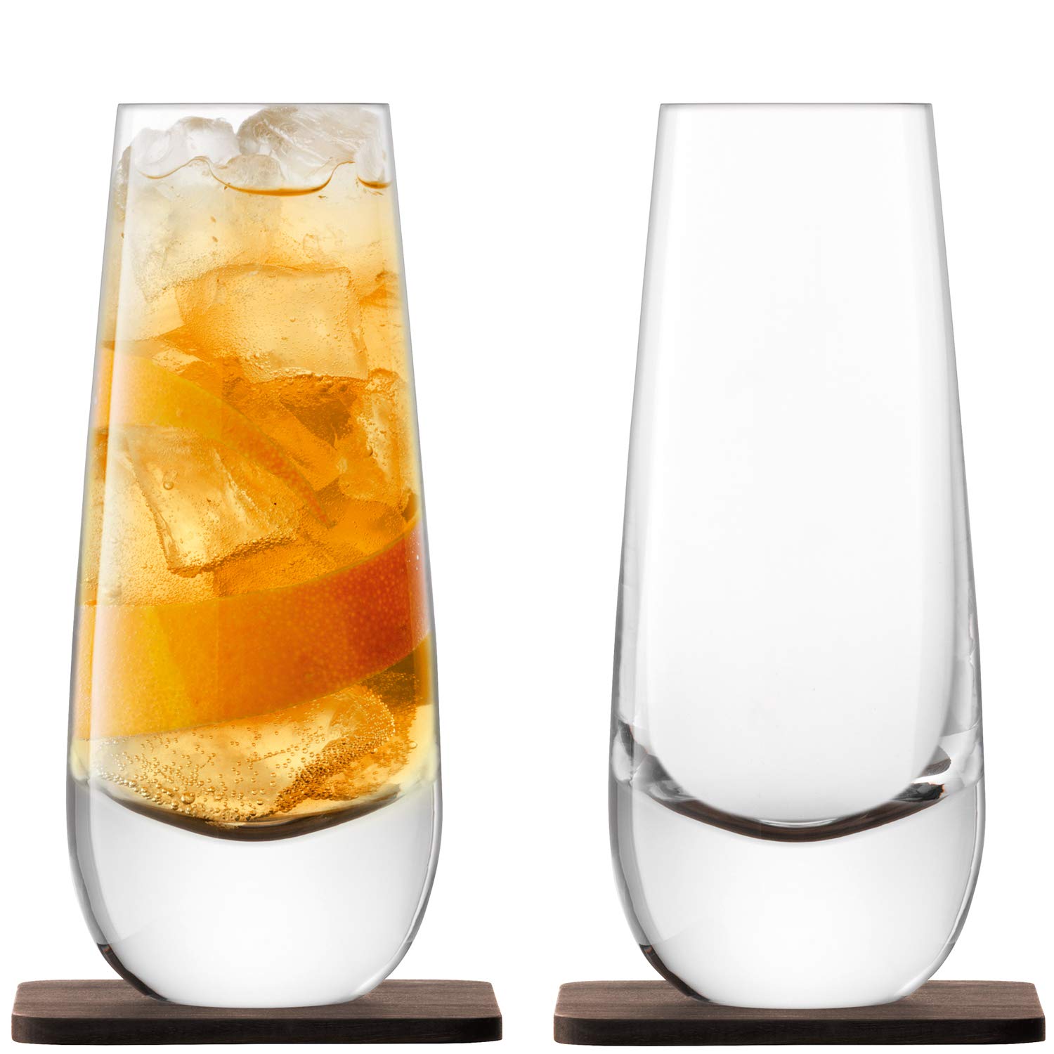LSA Whisky Islay Mixer Glas 325ml Klar Und Nussbaum Untersetzer x 2 **