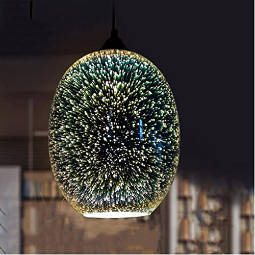 SHZICMY Lampen und Kronleuchter Vintage 3D Bunte Pendelleuchte LED Feuerwerk Kronleuchter Chrom Pendellampe(Ohne Glühbirne) für Schlafzimmer, Wohnzimmer, Esszimmer, Flur, Küche