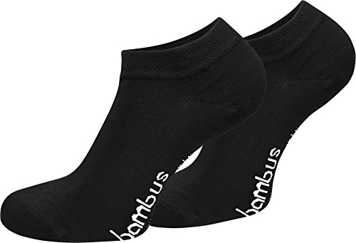 normani 12 Paar Bambus Sneaker Socken ATMUNGSAKTIV ohne Gummidruck Farbe Schwarz Größe 43/46