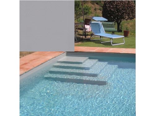 badelaune Poolfolie Schwimmbadfolie gewebeverstärkt 1,5mm stark - Rolle 1,65x25m Hellgrau