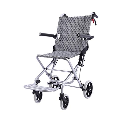 Klappbarer Rollstuhl, kann ohne Installation verwendet werden, kann zwei Funktionen bremsen und sperren, kleine Größe, leicht zu tragen, kann im Flugzeug getragen werden, tragbar (dicker Sti