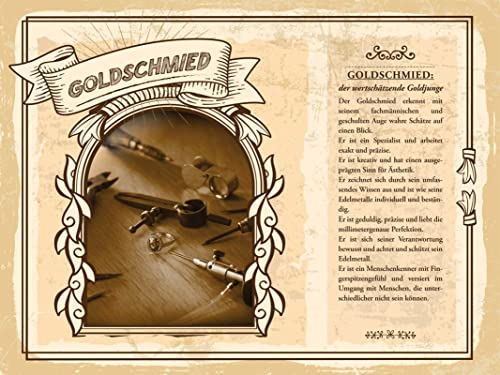 mrdeco Metall Schild 30x40cm gewölbt Goldschmied wertschätzer Goldjunge Deko Blechschild Tin Sign