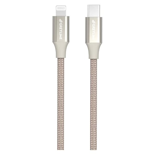 GreyLime USB-C-auf-MFi-Lightning-Flechtkabel für iPhone und iPad Beige 1 m / 3.3 ft