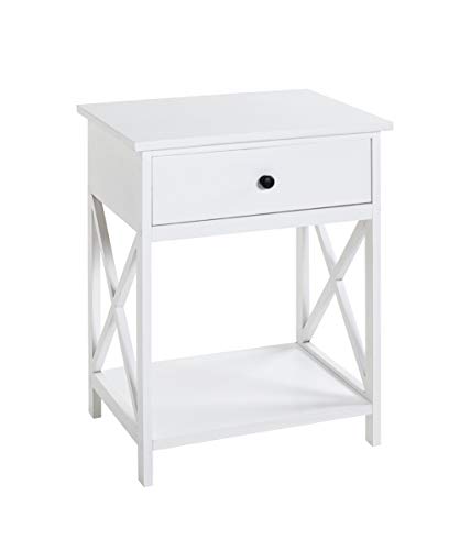 HAKU Möbel Beistelltisch, Holzwerkstoff, weiß, T 35 x B 46 x H 60 cm