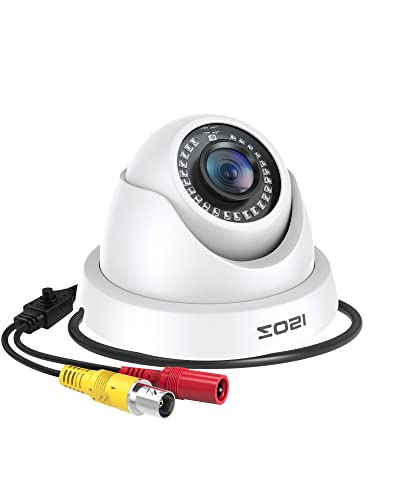 ZOSI CCTV 1080P 4in1 Outdoor Dome Video Überwachungskamera Außenkamera, Hybrid 1080P TVI/CVI/AHD/CVBS, 65ft IR Nachtsicht Weiß