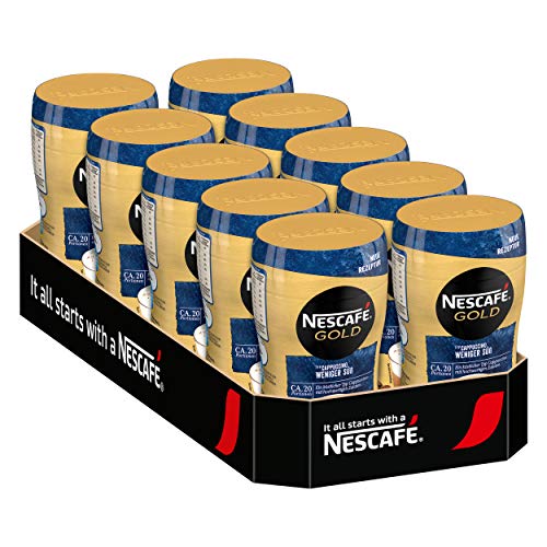 Nescafé Gold Typ Cappuccino, Weniger Süß, Löslicher Kaffee, Instantkaffee, Kaffee, Dose, 10 x 250 g, 12311731