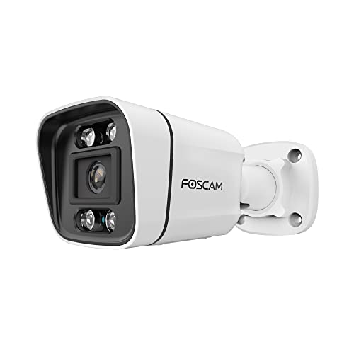 Foscam V4EC PoE IP-Kamera für den Außenbereich, 4 MP, mit Strahler und Sirene, Weiß