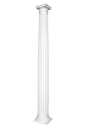 HEXIM Stuck Säule aus PU wählbar mit Schaft, Kapitell und Basis - griechisch römische Säulenelemente (N1125-1F Kap.) Wandsäule antik Verzierung