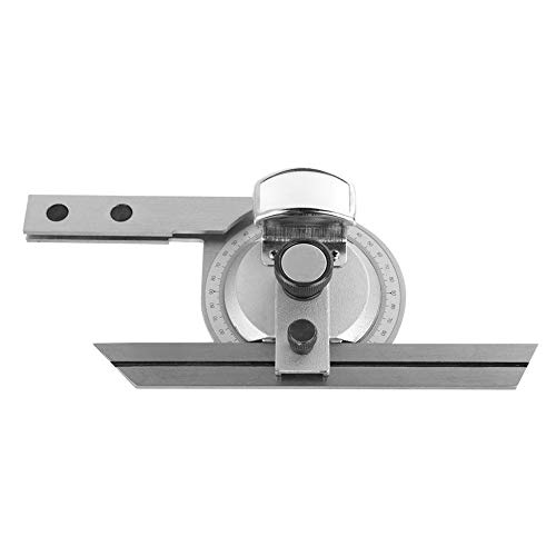 Universal-Winkelmessgerät, 360 Grad Stahlwinkel-Winkelmesser Finder Messlineal W/Lupe Geeignet für Innen- und Außenwinkelmessung