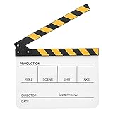 30x25CM Organic Acryl Clapperboard Movie Film Director Action Clap Fotografie-Tool, Geeignet für Rollenspiele, Bearbeitung, VideoherstellungFilm, Kamerafotografie(PAV1YWE3)