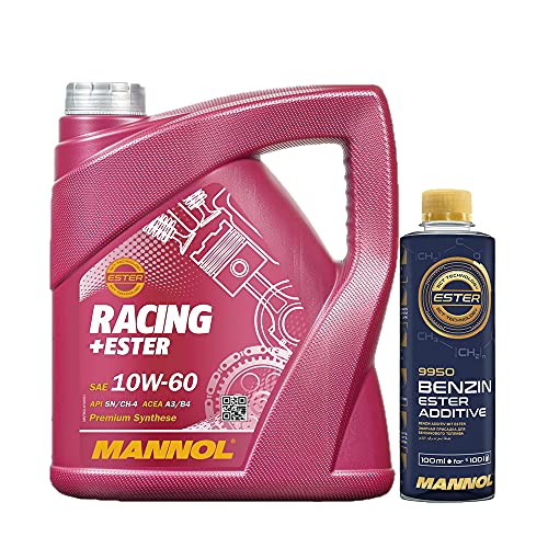 MANNOL 4l, 7902 Racing + Ester 10W-60 Öl + Benzin Ester Additive 250ml