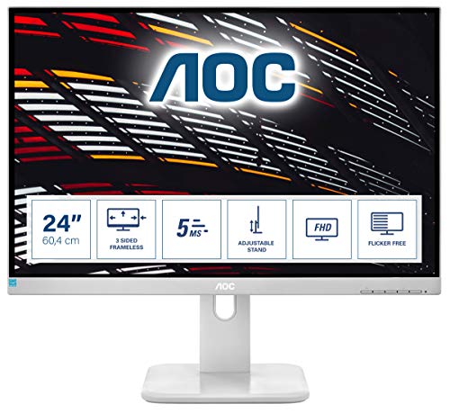 AOC 24P1/GR - 24 Zoll FHD Monitor, höhenverstellbar (1920x1080, 60 Hz, VGA, DVI, HDMI, DiplayPort, USB Hub) grau