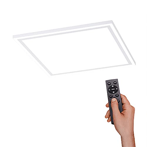 LED Deckenleuchte LED-Panel weiss, inkl. Fernbedienung, Dimmfunktion, Rand + Downlight getrennt schaltbar, kaltweiß - warmweiß… (45x45)