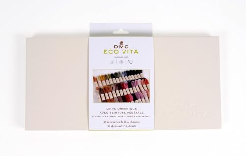 DMC - Sammlerbox mit 30 Farben Eco Vita natürlich gefärbtes, biologisches Wollgarn