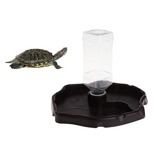 POPETPOP Reptile Water Dispenser-Reptile Waterer Automatische Nachfüllung Wasserspender Schildkröte Eidechse Schildkröte Wassertasse mit Flasche