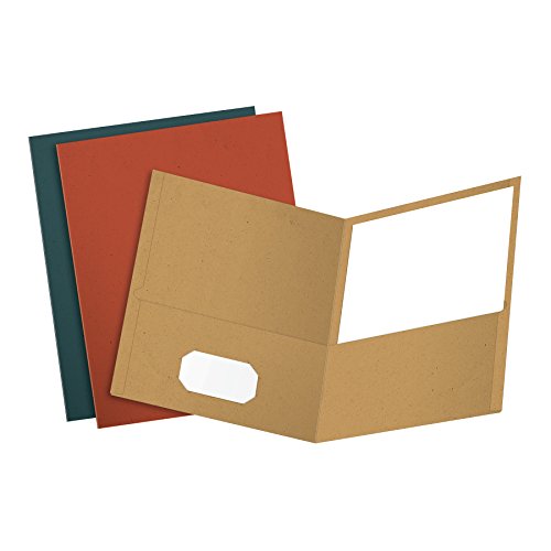 EarthWise by Oxford 78513 Doppeltaschen-Ordner, Briefgröße, verschiedene Farben, 25 Stück pro Box