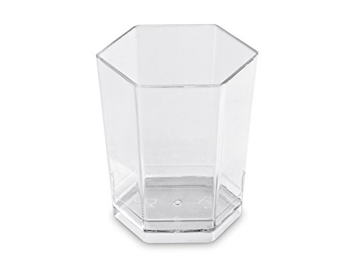 GUILLIN verre5 C Karton Verrine sechseckig 5 cl, Kunststoff, transparent, 4,5 x 4,5 x 5,2 cm
