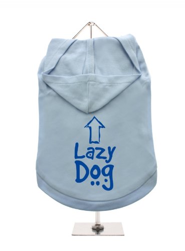 UrbanPup Kapuzenshirt für Hunde mit Aufschrift "Lazy Dog", Blau