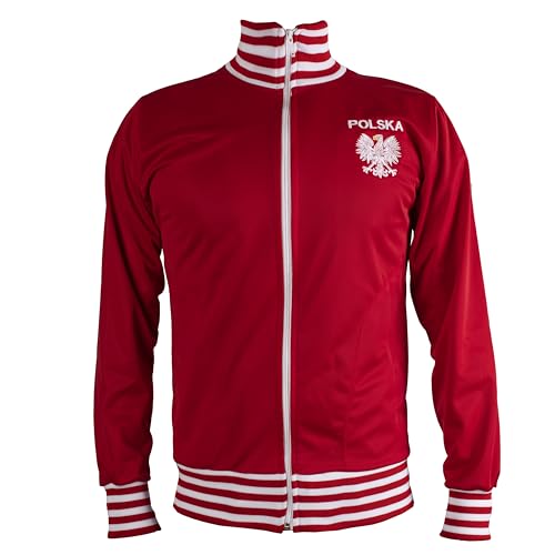 JL Sport Polen/Polska Jacke Retro Fußball Anzug mit Reißverschluss Jacke - XL