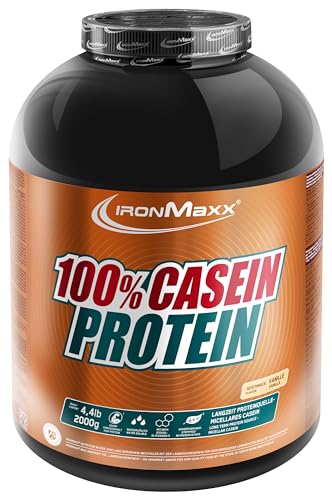IronMaxx 100% Casein Protein, Vanille - Caseinpulver für den Muskelerhalt mit Langzeiteffekt - Muskelaufbau Pulver für die Definitionsphase - 1 x 2 kg Pulver