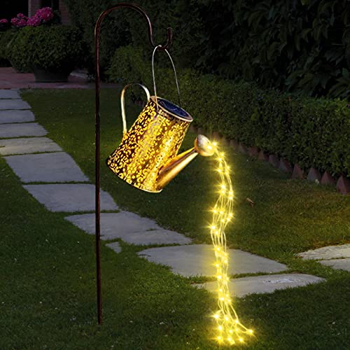 Solar Gießkanne Lichter LED Außen Strahler Erdspieß Lampe lichterketten für aussen Garden Fairy Duschlicht Gartendekoration Metall Vintage Solarleuchten Balkon Tisch