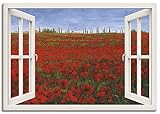 ARTland Leinwandbilder Wandbild Bild auf Leinwand 100x70 cm Landschaften Fensterblick U1TK