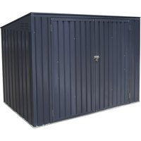 50NRTH Metallgerätebox und Mülltonnenbox 7x3 Anthrazit // 235x100x131 cm (BxTxH) // Aufbewahrungsbox und Gartengerätebox