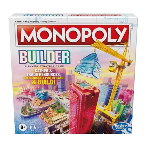 Monopoly Baumeister-Brettspiel, Strategiespiel, Familienspiel, Spiele für Kinder, lustiges Spiel zum Spielen, Familien-Brettspiele